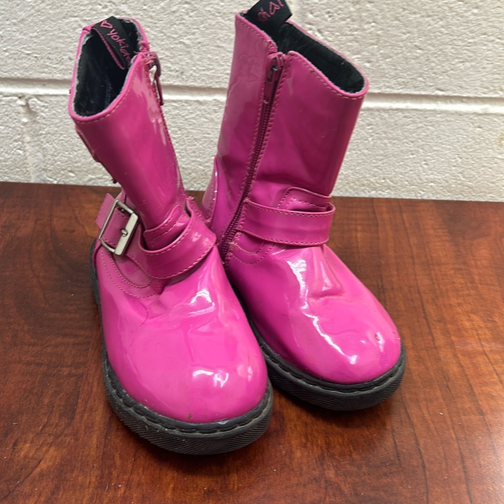 I ❤️ yo kids pink zippers boots size 11